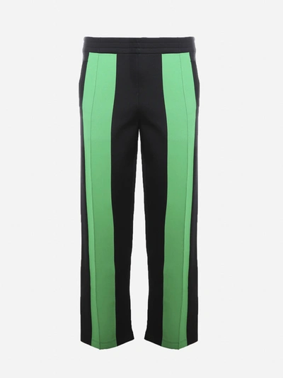 Shop Bottega Veneta Lightweight Double Technical Fabric Trousers In Black, Green