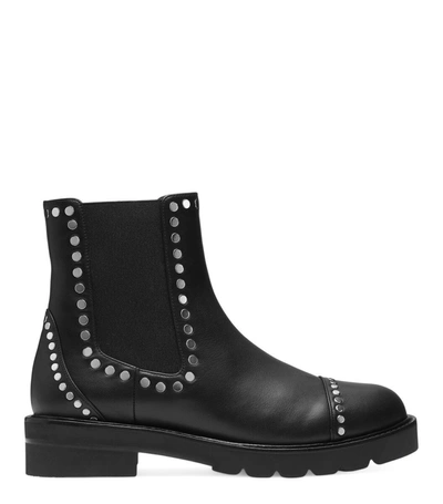 Shop Stuart Weitzman Frankie Lift Studded Chelsea Boots In Black