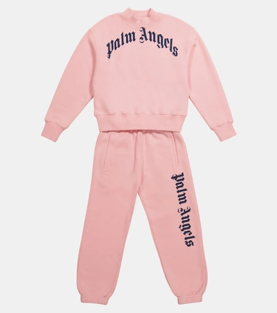 Shop Palm Angels Logo Cotton Sweatshirt In Pink