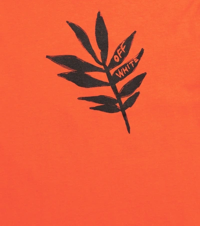 Shop Off-white Logo Cotton T-shirt In Orange