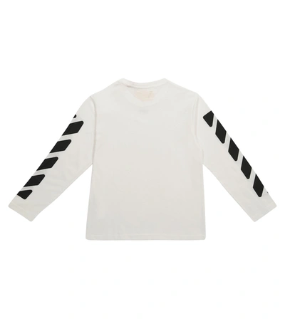 Shop Off-white Logo Cotton Jersey T-shirt In White