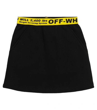 Shop Off-white Cotton Jersey Skirt In Black