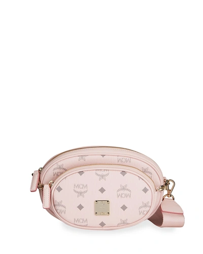 Mcm Women's Powder Pink Visetos Coated Canvas Crossbody Pouch Bag