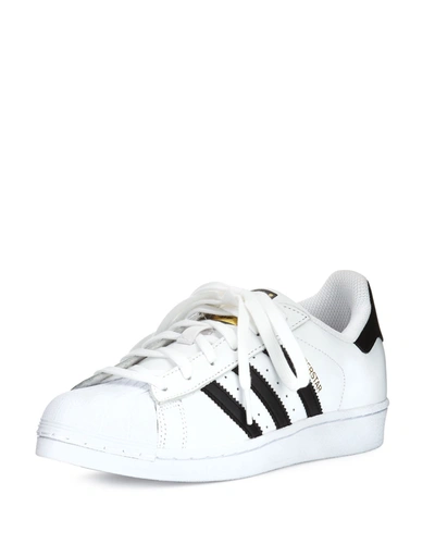 Shop Adidas Originals Superstar Classic Sneaker, Black/white In White/black