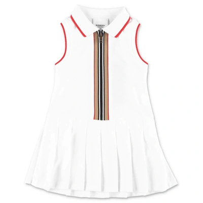 Shop Burberry Kids Icon Stripe Zip In White
