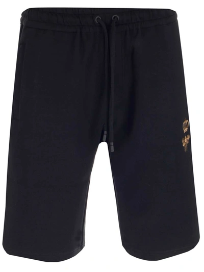 Shop Dolce & Gabbana Logo Embroidered Drawstring Shorts In Black