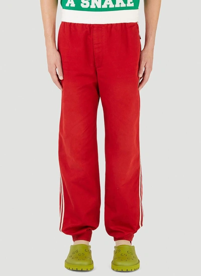 Shop Gucci Military Drill Buckled Pants In Red