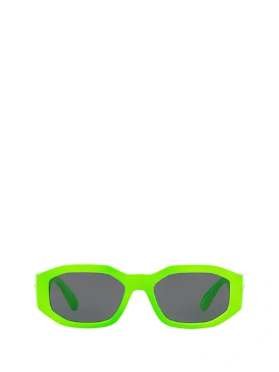 Shop Versace Eyewear Rectangular Frame Sunglasses In Green