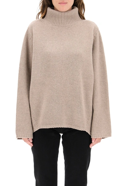 Shop Totême Toteme Cambridge Wool And Cashmere Sweater In Beige