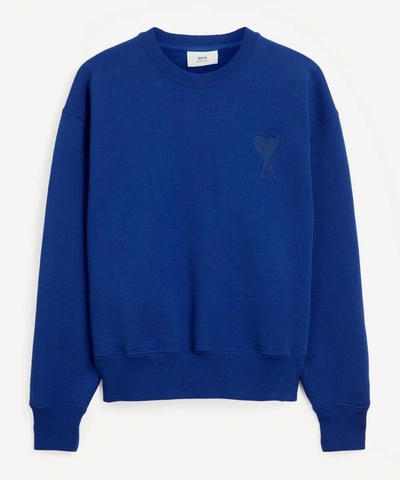 Shop Ami Alexandre Mattiussi Tonal Ami De Coeur Sweatshirt In Blue
