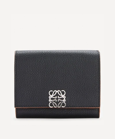 Loewe Anagram Leather Six Card Trifold Wallet In Black