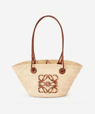 Shop Loewe X Paula's Ibiza Small Anagram Basket Bag In Tan