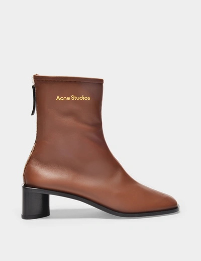Shop Acne Studios Ankle Boots Bertine In Brown