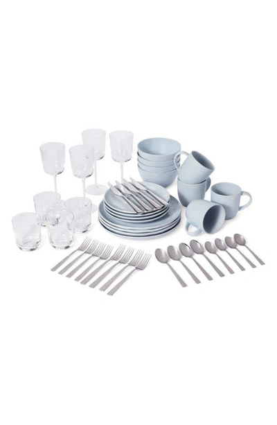 Shop Leeway Home The Full Way 44-piece Set In Blue Solids