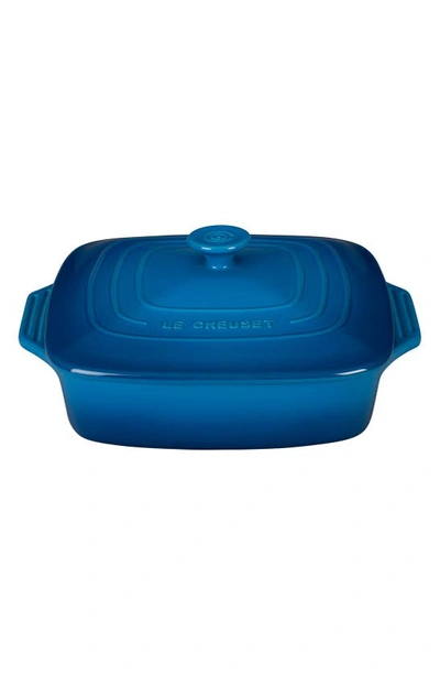 Shop Le Creuset 2 3/4 Quart Covered Square Stoneware Casserole In Marseille