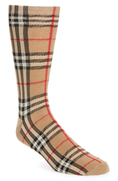 Shop Burberry Check Socks In Archive Beige