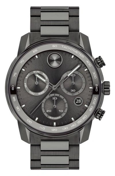 Shop Movado Bold Verso Chronograph Bracelet Watch, 44mm In Gunmetal