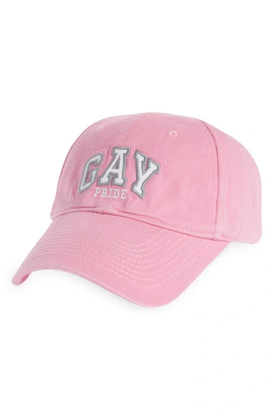 Shop Balenciaga Gay Pride 2021 Baseball Cap In Light Pink