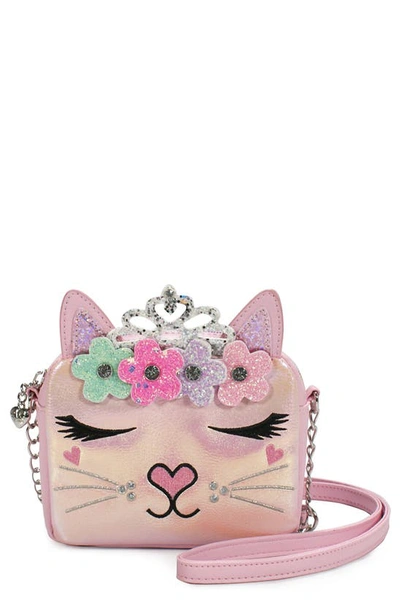 Shop Omg Accessories Omg Miss Bella Flower Crown Crossbody Bag In Cotton Candy