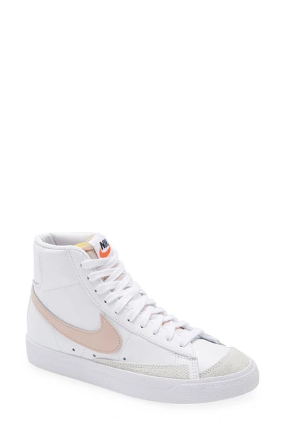 Shop Nike Blazer Mid '77 Sneaker In White/ Pink Oxford/ Black