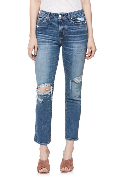 Shop Paige Verdugo Transcend Vintage Ripped Ankle Skinny Jeans In Embarcadero Destructed