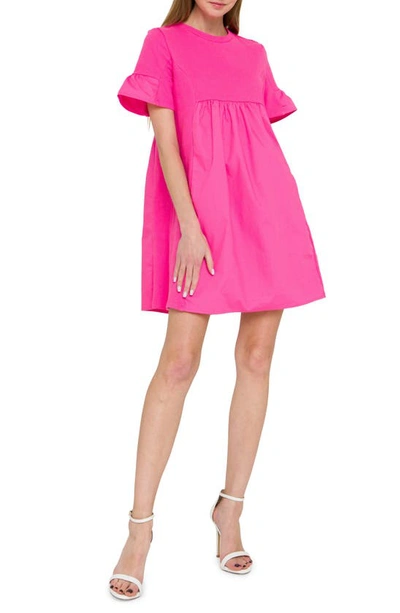 Shop English Factory Solid Minidress In Fuchsia