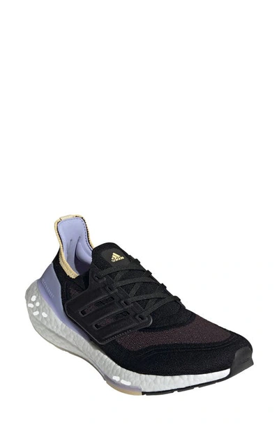 Shop Adidas Originals Ultraboost 21 Running Shoe In Black/ Black/ Violet Tone