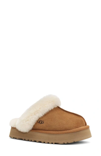 Shop Ugg Disquette Slipper In Chestnut Suede