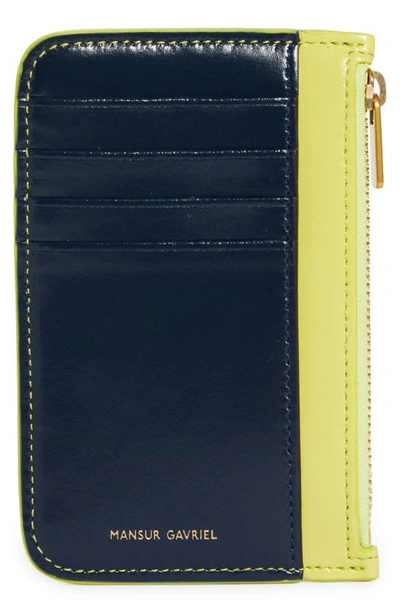Shop Mansur Gavriel Zip Card Holder In Blue Multi