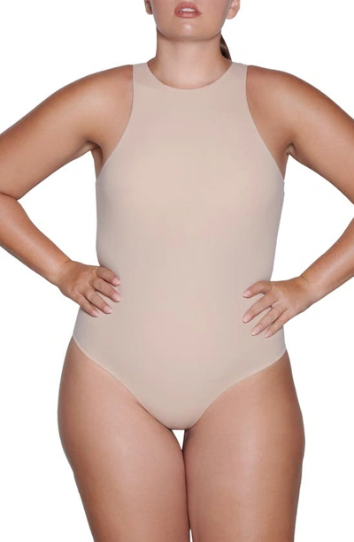 Shop Skims Fits Everybody High Neck Bodysuit In Mica