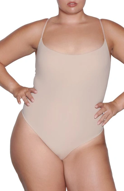 Shop Skims Fits Everybody Camisole Thong Bodysuit In Mica