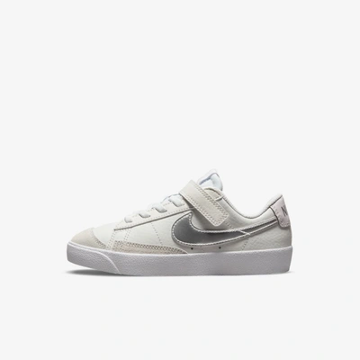 Shop Nike Blazer Low '77 Little Kids' Shoes In Platinum Tint,light Violet,white,metallic Silver