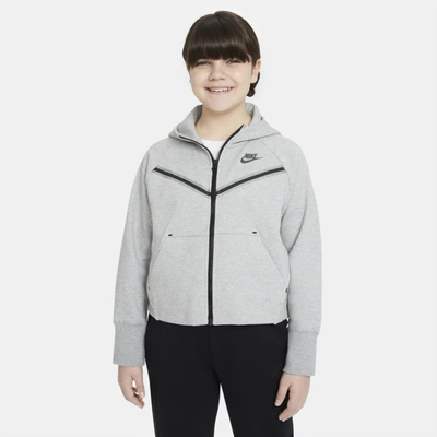 Nike Sportswear Tech Fleece Windrunner Big Kids' Full-zip Hoodie (extended  Size) In Grey | ModeSens