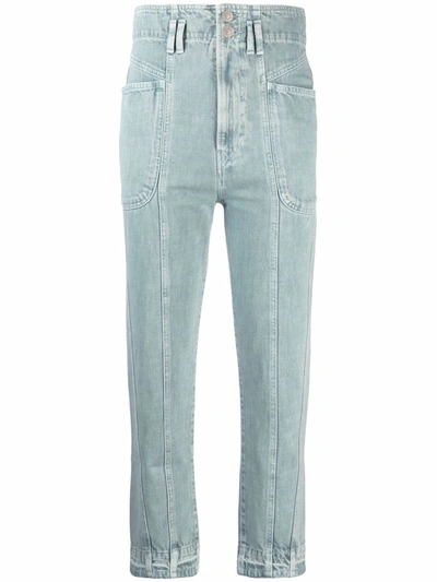 Shop Isabel Marant Étoile High-rise Straight-leg Jeans In Blau