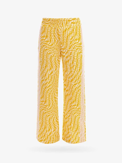 Shop Fendi Trouser In Yellow