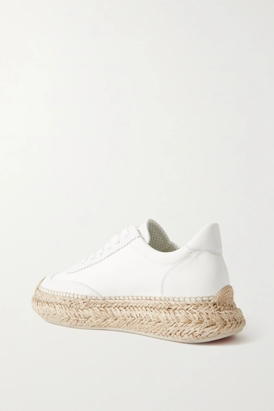 Christian Louboutin Espasneak Leather Espadrille Platform Sneakers In White