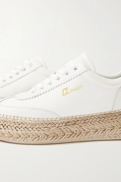 Christian Louboutin Espasneak Leather Espadrille Platform Sneakers In White