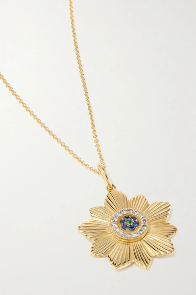 Shop Ileana Makri 18-karat Gold Multi-stone Necklace