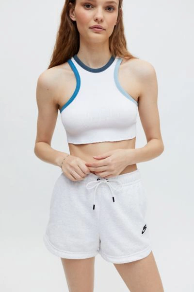 Shop Nike Sportswear Essential Fleece Short In Light Grey