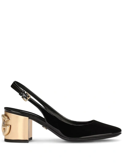 Shop Dolce & Gabbana Dg Block Heel Pumps In Black