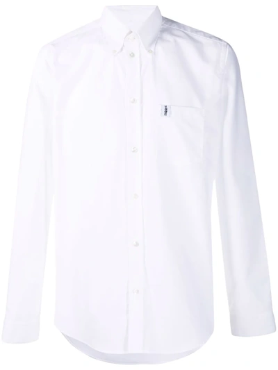 Shop Mackintosh Bloomsbury Button-down Cotton Shirt In White