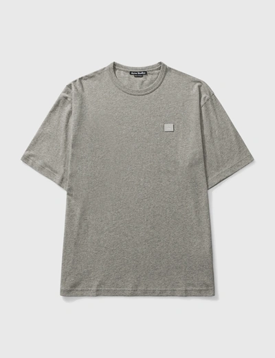 Shop Acne Studios Exford Face T-shirt In Grey