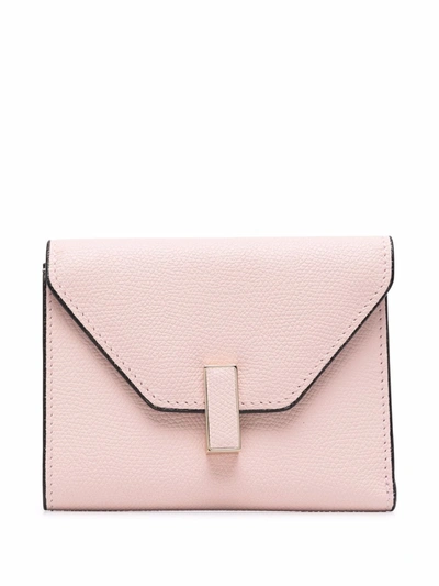 Shop Valextra Two-tone Leather Billfold Wallet In Rosa