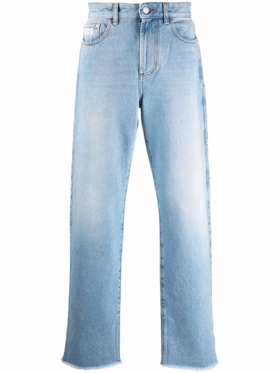 Shop Gcds Light-wash Wide-leg Jeans In Blau