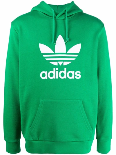 Shop Adidas Originals Adicolor Classics Trefoil Hoodie In Grün