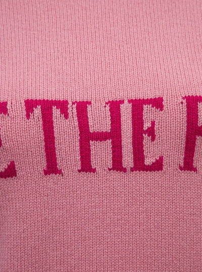 Shop Alberta Ferretti "live The Pink" Pink Sweater