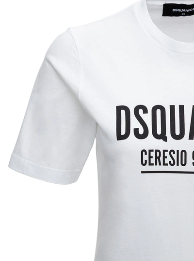 Shop Dsquared2 Jersey T-shirt With Logo Print In White