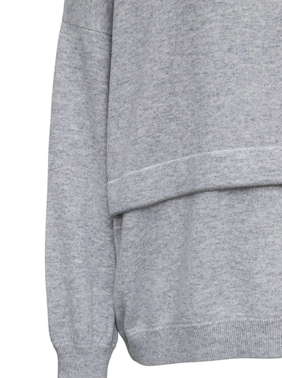 Shop Brunello Cucinelli Wool And Cashmere Gray Hoodie In Grey