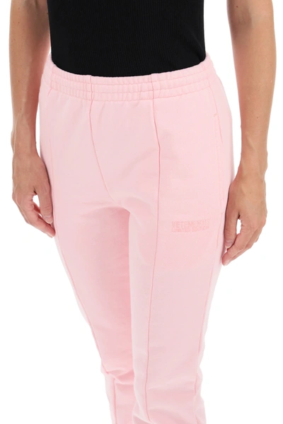 Shop Vetements Jogger Pant With Logo In Pink