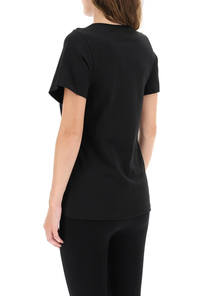 Shop Totême Curved T-shirt Monogram Embroidery In Black